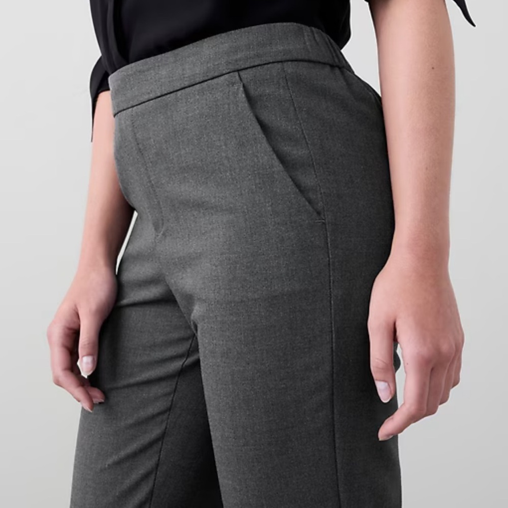 NWT Banana Republic Factory Grey Hayden Tapered Pull-On Trouser Pant - Picture 5 of 16